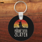 ヴィンテージサンセットプレーリードッグ狩りプレーリードッグスラ キーホルダー (正面)