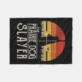 ヴィンテージサンセットプレーリードッグ狩りプレーリードッグスラ フリースブランケット (正面(横))