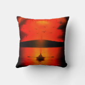 ヴィンテージサンセットホープ信仰ラブ勇気付けられる クッション (裏面)