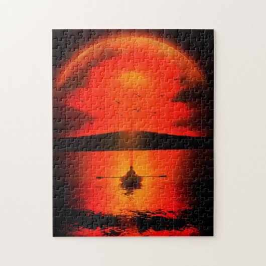 ヴィンテージサンセットホープ信仰ラブ勇気付けられる ジグソーパズル (縦)