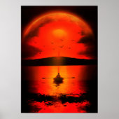 ヴィンテージサンセットホープ信仰ラブ勇気付けられる ポスター (正面)