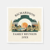 ヴィンテージサンセットマウンテンズキャンピングファミリー懇親会 スタンダードカクテルナプキン (正面)