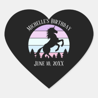 ヴィンテージサンセットユニコーン飼育名日付誕生日 ハートシール