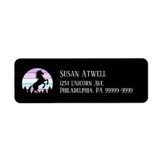 ヴィンテージサンセットユニコーン飼育差出人住所 ラベル