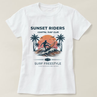 ヴィンテージサンセットライダーズサーフグラフィックTシャツコースト Tシャツ