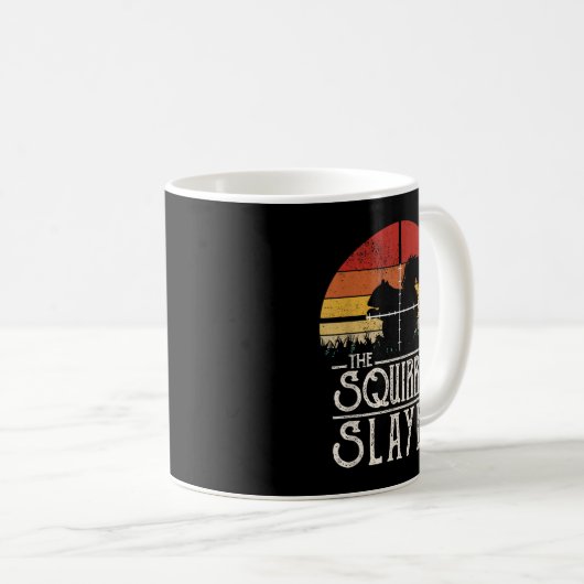 ヴィンテージサンセットレトロスタイルリス狩りスクハーレ コーヒーマグカップ (正面右)