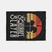 ヴィンテージサンセットレトロスタイルリス狩りスクハーレ フリースブランケット (正面(横))