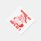 ヴィンテージサンタおもしろいクリスマス | どこに行くの? スタンダードカクテルナプキン (角)