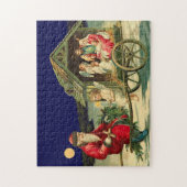 ヴィンテージサンタおよび出生場面 ジグソーパズル (縦)