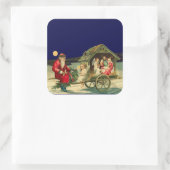 ヴィンテージサンタおよび出生場面 スクエアシール (バッグ)