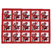 ヴィンテージサンタおよび石炭のストーブバーナーLgのギフトバッグ ラージペーパーバッグ (裏面)