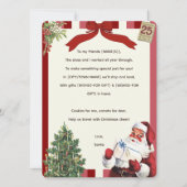 ヴィンテージサンタからの手紙 詩的な兄弟姉妹クリスマス 招待状 (正面)