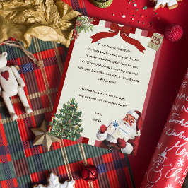 ヴィンテージサンタからの手紙 詩的な兄弟姉妹クリスマス 招待状