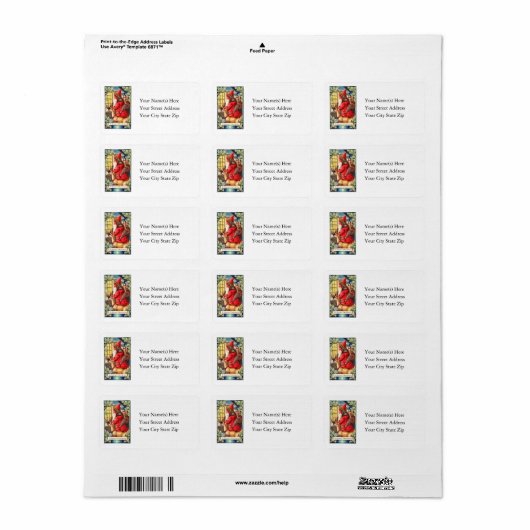 ヴィンテージサンタからの楽しいクリスマス住所 シール (フルシート)