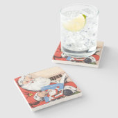 ヴィンテージサンタからの訪問 ストーンコースター (横)