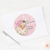 ヴィンテージサンタからチャイルドギフトクリスマスピンク ラウンドシール (封筒)