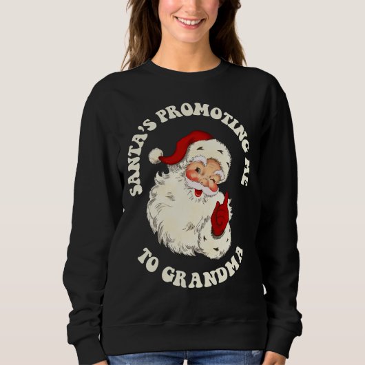 ヴィンテージサンタがおばあちゃんのクリスマスに私をプロモーション スウェットシャツ (正面)