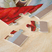 ヴィンテージサンタがそりのメリークリスマス ジグソーパズル (側面)