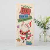 ヴィンテージサンタがクリスマスのお祝い シーズンカード (スタンド正面)