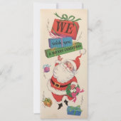 ヴィンテージサンタがクリスマスのお祝い シーズンカード (正面)