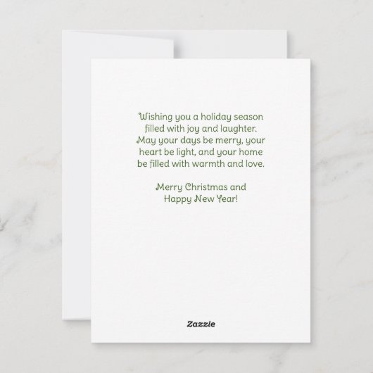 ヴィンテージサンタがクリスマスの喜びを願う シーズンカード (裏面)