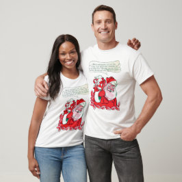 ヴィンテージサンタがクリスマスの喜びを願う Tシャツ