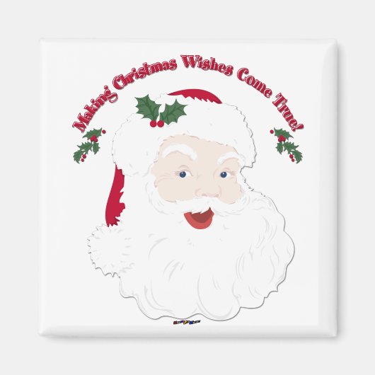 ヴィンテージサンタがクリスマスの夢来を叶える! マグネット (正面)