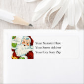 ヴィンテージサンタがクリスマスの願いを叶える ラベル (インサイチュ)