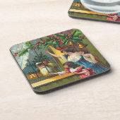 ヴィンテージサンタがコークコースターの窓際セット コースター (左側)