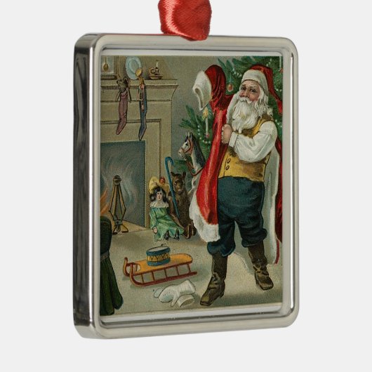 ヴィンテージサンタがスーツを着た メタルオーナメント (右)