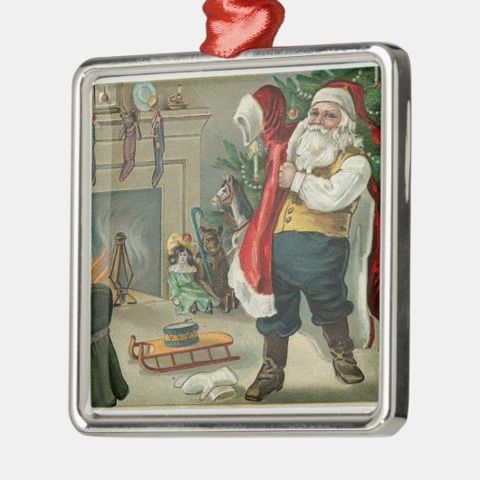 ヴィンテージサンタがスーツを着た メタルオーナメント (左)