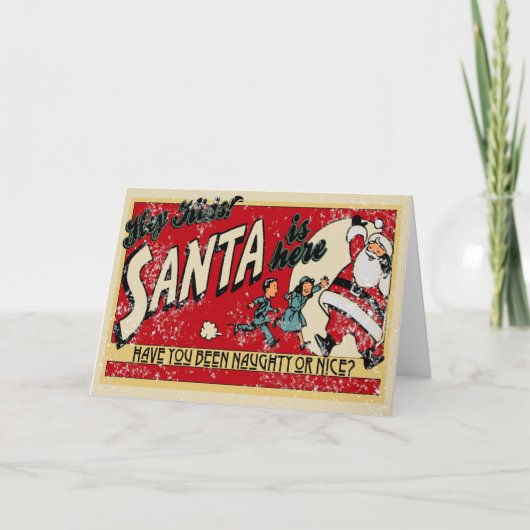 ヴィンテージサンタがメリークリスマス シーズンカード (正面)