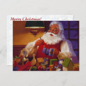 ヴィンテージサンタがワークショップに シーズンポストカード (正面/裏面)