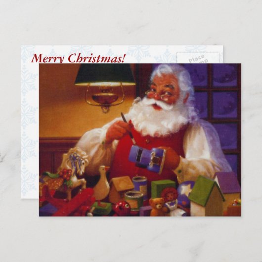 ヴィンテージサンタがワークショップに シーズンポストカード (正面/裏面)