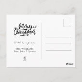 ヴィンテージサンタが子どもの休暇で贈り物をする ポストカード (裏面)