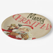 ヴィンテージサンタが楽しいクリスマス玩具を届ける ペーパープレート (アングル)