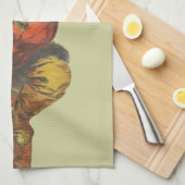 ヴィンテージサンタが煙突を下る キッチンタオル (四つ折り)