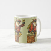 ヴィンテージサンタが煙突を下る コーヒーマグカップ (正面右)