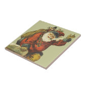 ヴィンテージサンタが煙突を下る タイル (側面)