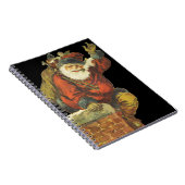 ヴィンテージサンタが煙突を下る ノートブック (右側)