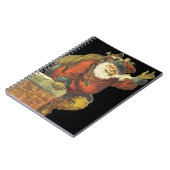 ヴィンテージサンタが煙突を下る ノートブック (左側)