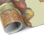 ヴィンテージサンタが煙突を下る ラッピングペーパー (ロールコーナー)