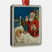 ヴィンテージサンタが眠っている子供を訪れる メタルオーナメント (右)