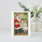 ヴィンテージサンタが贈り物を シーズンポストカード (スタンド正面)