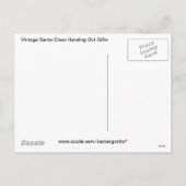 ヴィンテージサンタが贈り物を シーズンポストカード (裏面)