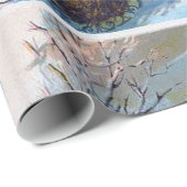 ヴィンテージサンタが雪の中を駆け抜ける ラッピングペーパー (ロールコーナー)