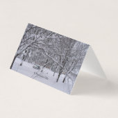 ヴィンテージサンタが雪景色モダンのカードでドライブ (裏面)