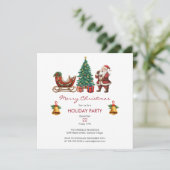 ヴィンテージサンタそりとクリスマスパーティー 招待状 (スタンド正面)
