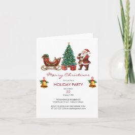 ヴィンテージサンタそりとクリスマスパーティー 招待状