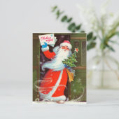 ヴィンテージサンタとのソ連新年の挨拶 ポストカード (スタンド正面)